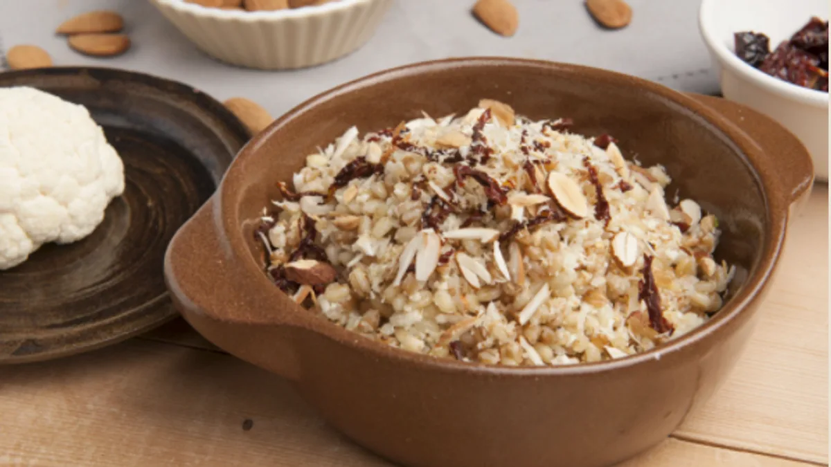 Grano Senatore Cappelli con Crema di Cavolfiore e Mandorle — Molino Latina